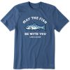 Men Life is Good Graphic Tees | Men'S May The Fish Be With You Short Sleeve Tee Vintage Blue