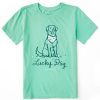 Kids Life is Good Graphic Tees | Kids Lucky Irish Dog Crusher Tee Spearmint Green