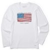 Men Life is Good Graphic Tees | Men'S Life Is Good America Long Sleeve Crusher Tee Cloud White