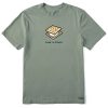 Men Life is Good Graphic Tees | Men'S Less Is Smore Crusher Tee Moss Green