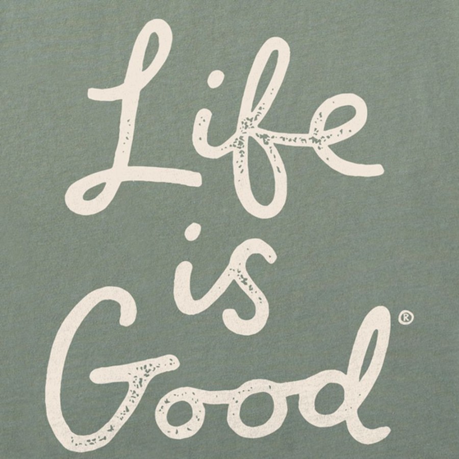 Men Life is Good Sweatshirts & Hoodies | Men'S Lig Scribble Simply True Fleece Crew Moss Green