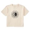 Women Life is Good Boxy Tees | Women'S Woodcut Luna Sol Boxy Crusher Tee Putty White