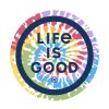 Home Life is Good Stickers & Magnets | Tie Dye Coin 4" Circle Sticker Darkest Blue