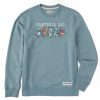 Men Life is Good Sweatshirts & Hoodies | Men'S Tie Dye Grateful Dog Simply True Fleece Crew Smoky Blue