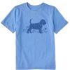 Kids Life is Good Graphic Tees | Kids Patterna Clean Leaves Beagle Puppy Crusher Tee Cornflower Blue