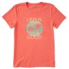 Women Life is Good Graphic Tees | Women'S Clean Retro Palms Short Sleeve Tee Mango Orange