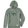 Men Life is Good Sweatshirts & Hoodies | Men'S Macro Micro Dogscape Simply True Fleece Hoodie Moss Green