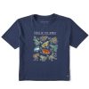 Women Life is Good Boxy Tees | Women'S Realaxed Frogs Of The World Boxy Crusher Tee Darkest Blue