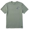 Men Life is Good Graphic Tees | Men'S Vintage Jake Adirondack Crusher Tee Moss Green