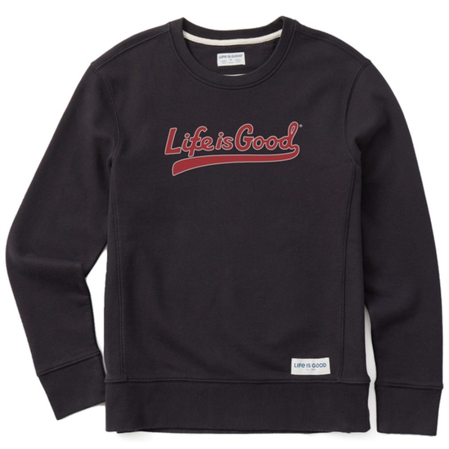 Women Life is Good Sweatshirts & Hoodies | Women'S Athletic Lig Ballyard Simply True Fleece Crew Jet Black