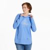 Women Life is Good Sweatshirts & Hoodies | Women'S Lotus Breathe Crusher-Flex Hoodie Tunic Cornflower Blue