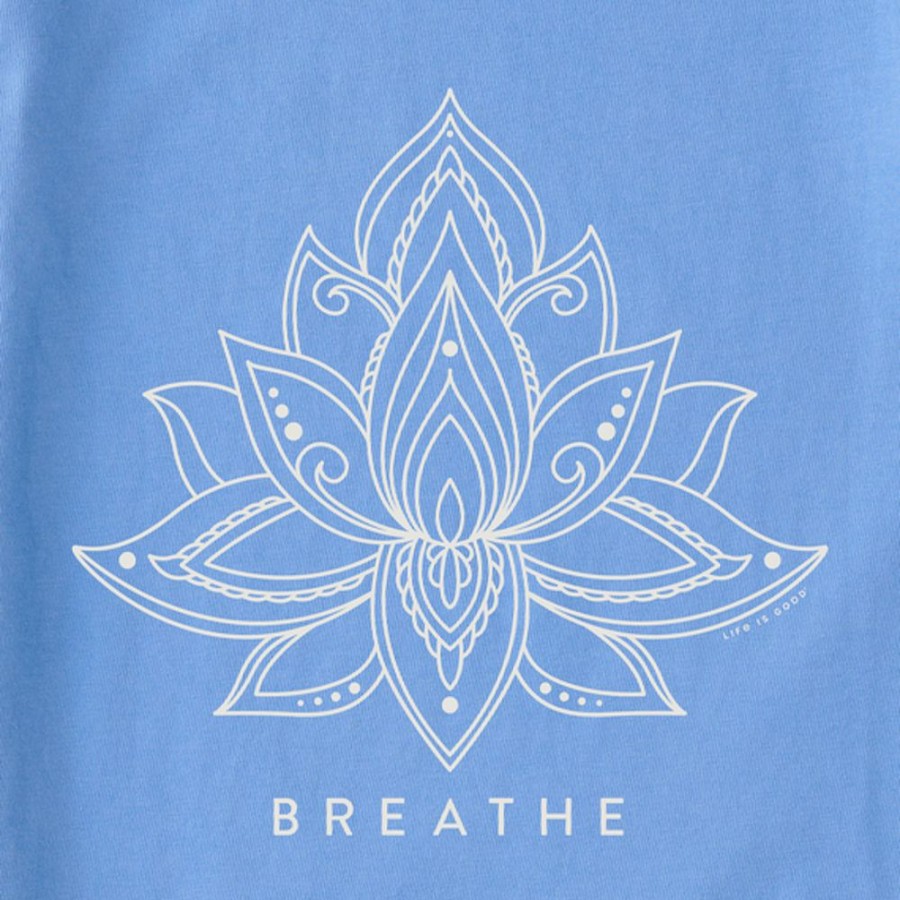 Women Life is Good Sweatshirts & Hoodies | Women'S Lotus Breathe Crusher-Flex Hoodie Tunic Cornflower Blue