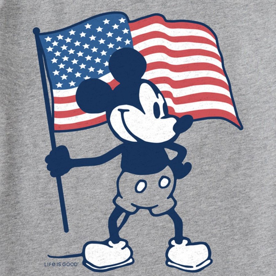 Kids Life is Good Graphic Tees | Kids Clean Americana Steamboat Willie Crusher Tee Heather Gray