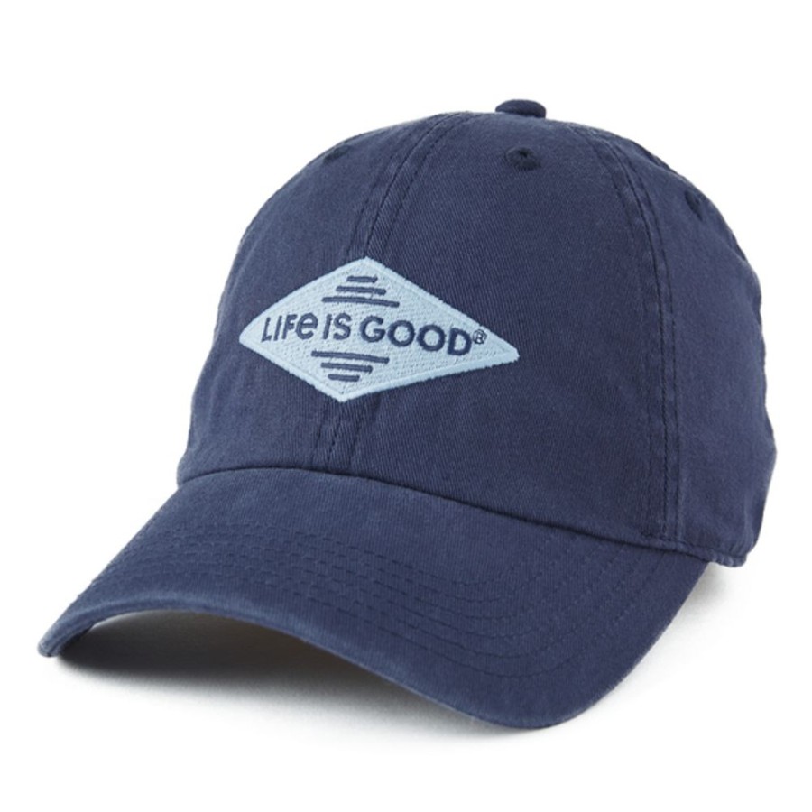 Women Life is Good Hats | Positive Lifestyle Diamond Chill Cap Darkest Blue