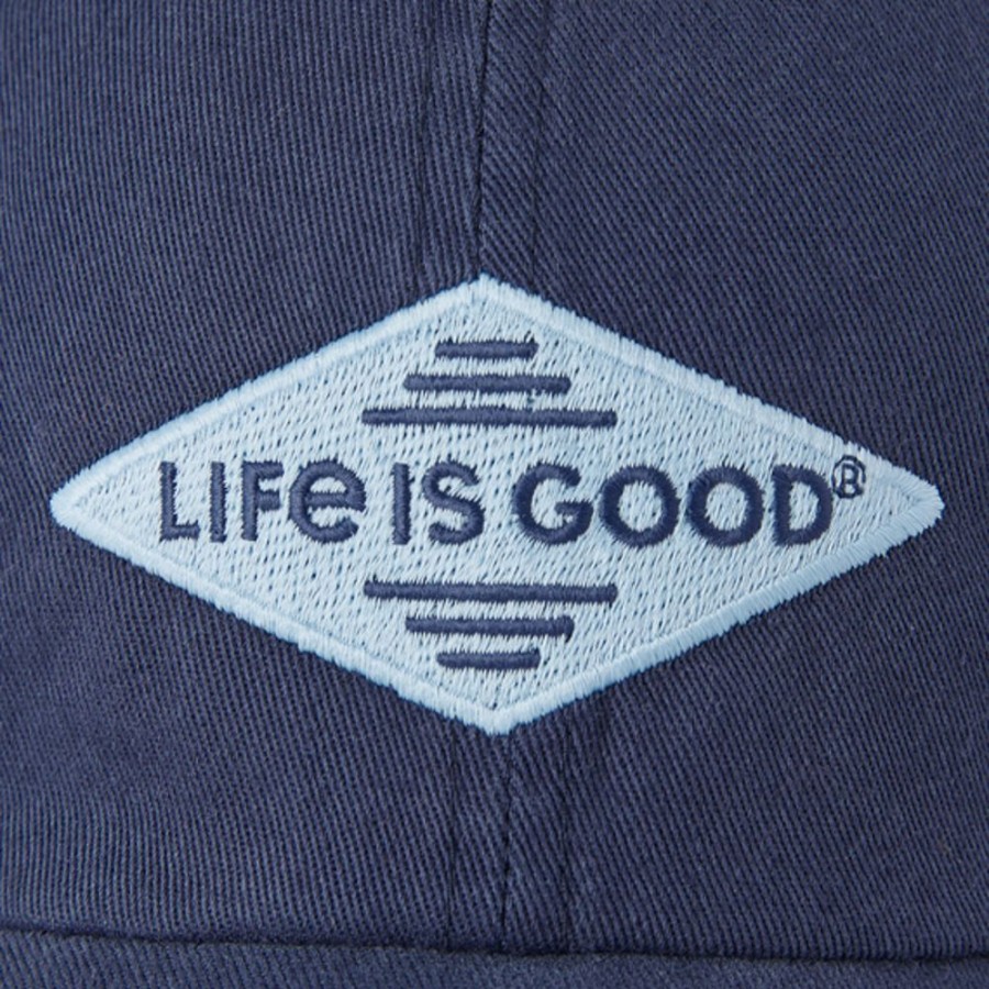 Women Life is Good Hats | Positive Lifestyle Diamond Chill Cap Darkest Blue