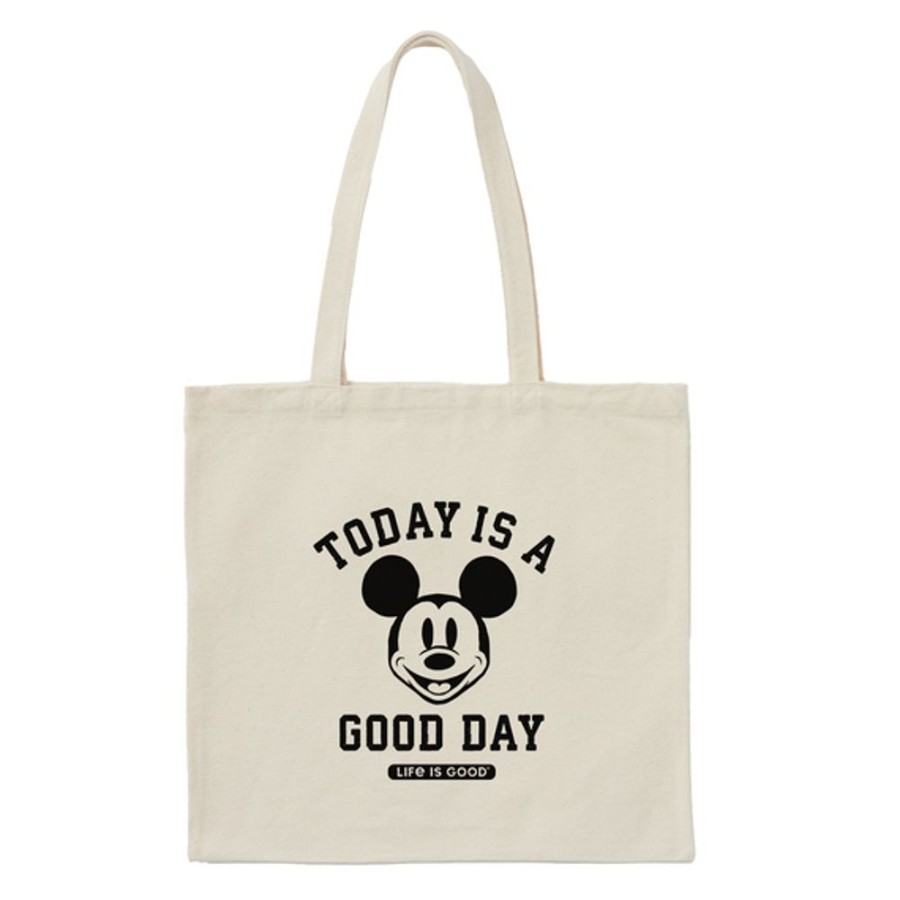 Women Life is Good Bags, Backpacks & Totes | Clean Steamboat Willie Good Day Classic Canvas Tote Natural