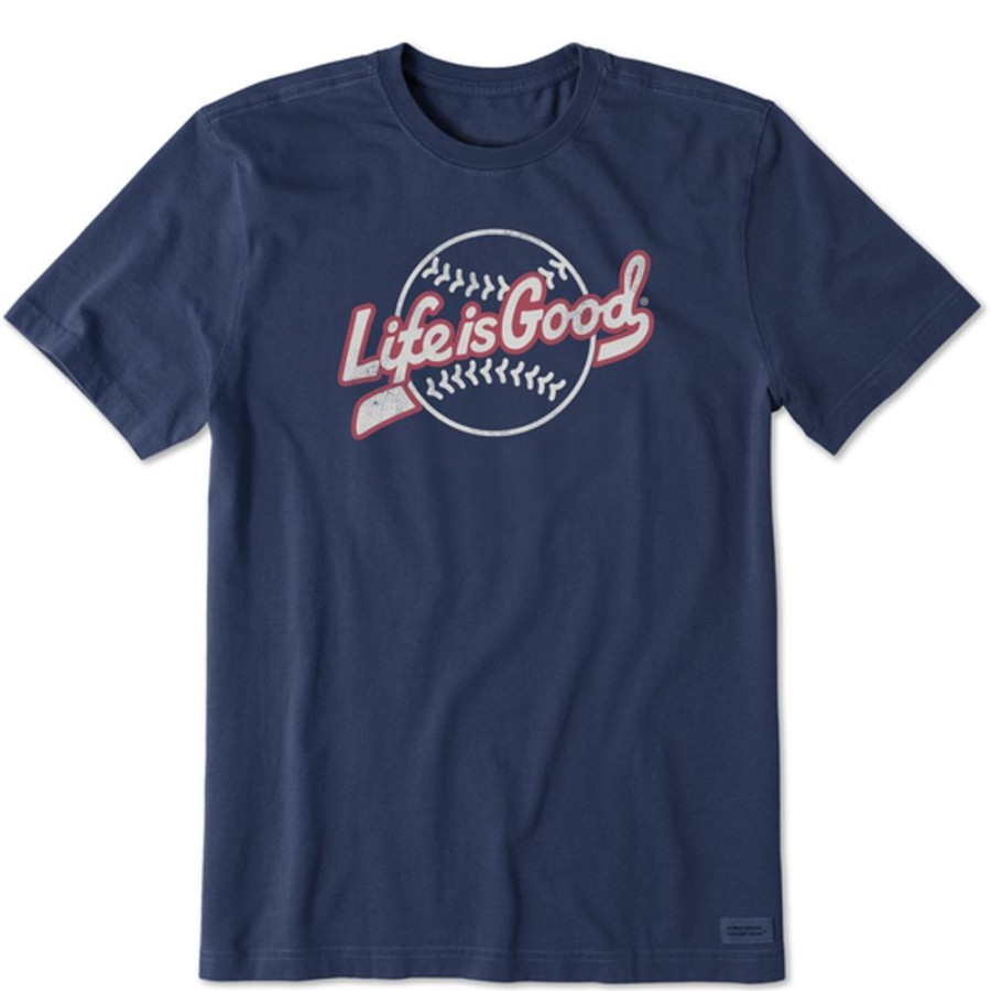 Men Life is Good Graphic Tees | Men'S Baseball Ballyard Short Sleeve Tee Darkest Blue