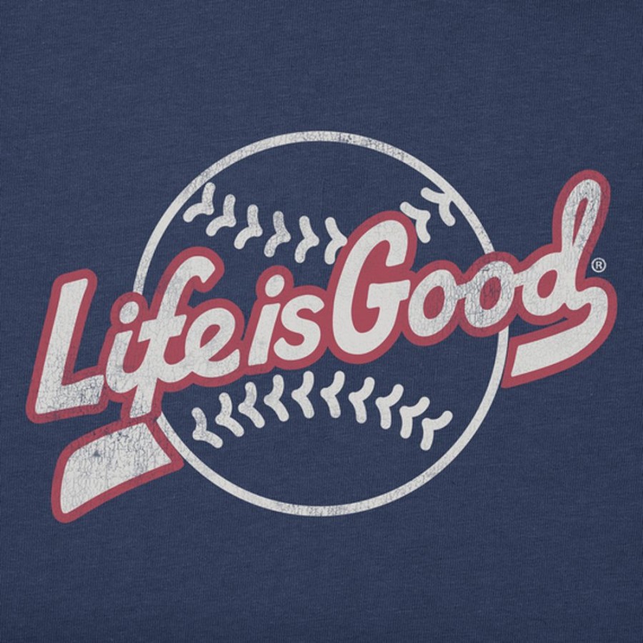 Men Life is Good Graphic Tees | Men'S Baseball Ballyard Short Sleeve Tee Darkest Blue