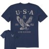 Men Life is Good Graphic Tees | Men'S Usa 1776 Eagle Short Sleeve Tee Darkest Blue