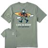 Men Life is Good Graphic Tees | Men'S Jake Just Add Water Kayak Short Sleeve Tee Moss Green