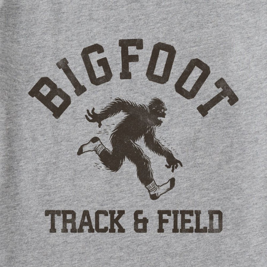 Kids Life is Good Graphic Tees | Kids Athletic Big Foot Track & Field Crusher Tee Heather Gray