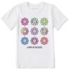 Kids Life is Good Graphic Tees | Kids Tie Dye Groovy Smiley Daisies Crusher Tee Cloud White