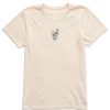 Women Life is Good Graphic Tees | Women'S Wildflowers Bouquet Short Sleeve Tee Putty White