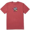 Men Life is Good Graphic Tees | Men'S Jake And Rocket Game On Football Short Sleeve Tee Faded Red