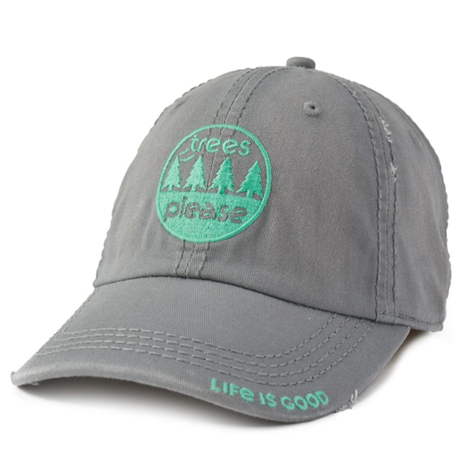 Women Life is Good Hats | Trees Please Sunwashed Chill Cap Slate Gray