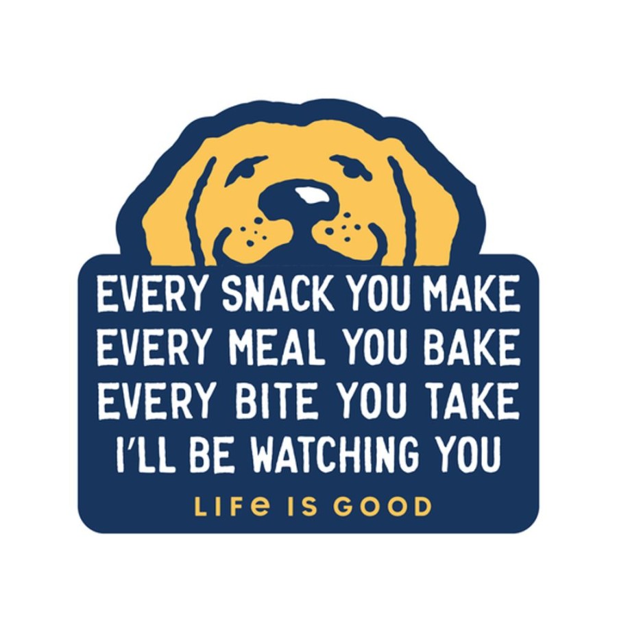 Home Life is Good Stickers & Magnets | I'Ll Be Watching You Yellow Lab Small Die Cut Decal Darkest Blue