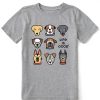 Kids Life is Good Graphic Tees | Kids Cute Dogs Crusher Tee Heather Gray