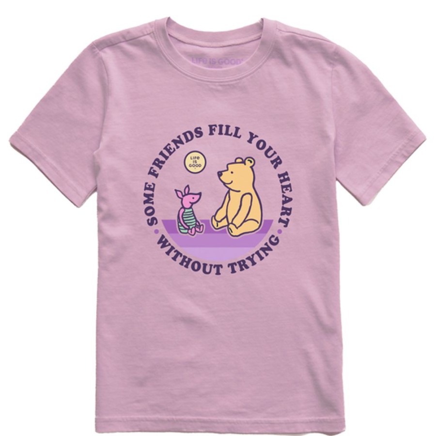 Kids Life is Good Graphic Tees | Kids Vintage Friends Fill Your Heart Winnie Crusher Tee Violet Purple