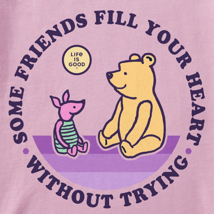 Kids Life is Good Graphic Tees | Kids Vintage Friends Fill Your Heart Winnie Crusher Tee Violet Purple