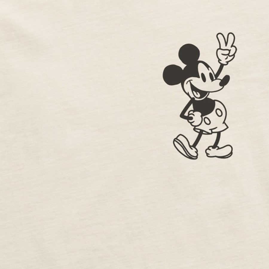 Men Life is Good Graphic Tees | Men'S Clean Steamboat Willie Peace Mini Crusher Tee Putty White