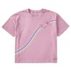 Women Life is Good Graphic Tees | Women'S Hibiscus Stripes Boxy Crusher Tee Violet Purple