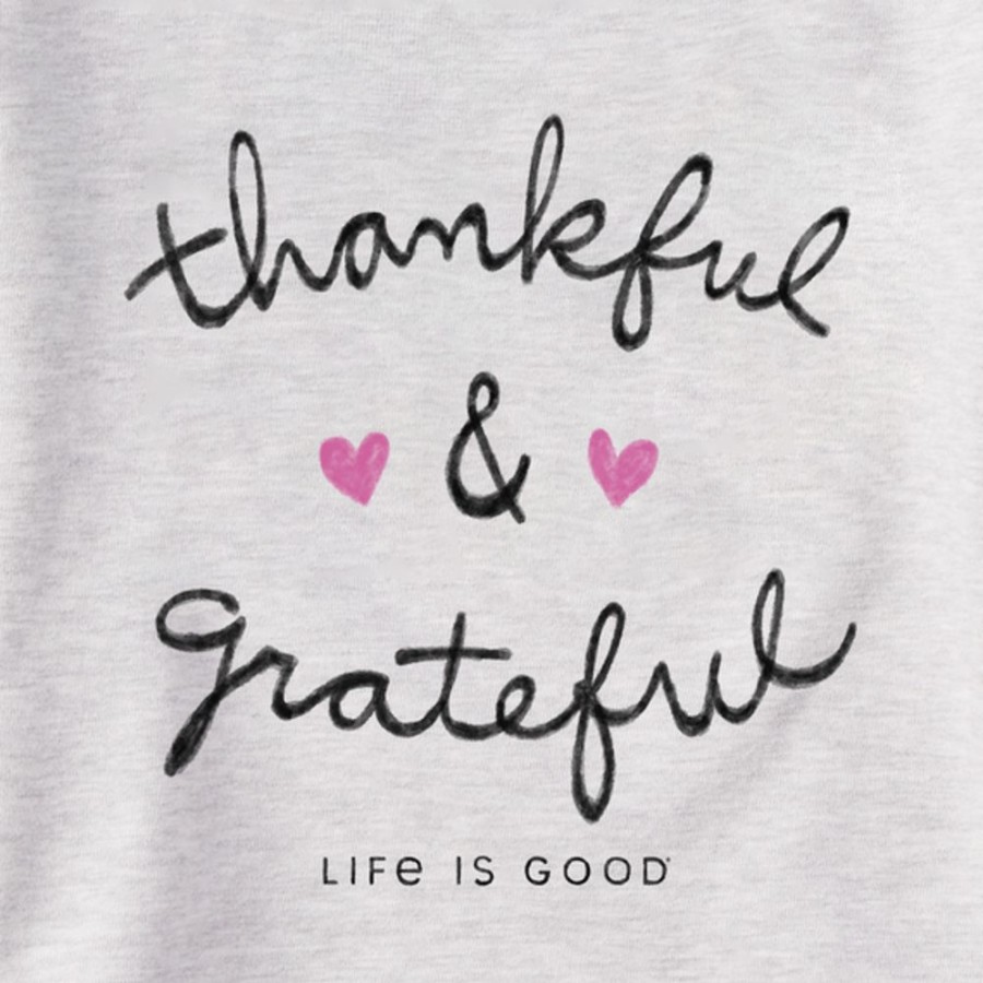 Women Life is Good Sweatshirts & Hoodies | Women'S Thankful And Grateful Simply True Fleece Hoodie Light Heather Gray