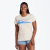 Women Life is Good Graphic Tees | Women'S Wavy Stripes Crusher-Lite Tee Putty White