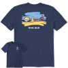 Men Life is Good Graphic Tees | Men'S Jake Beach Dog Dad Short Sleeve Tee Darkest Blue