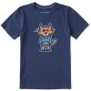 Kids Life is Good Graphic Tees | Kids Vintage Hoodie Al Crusher Tee Darkest Blue