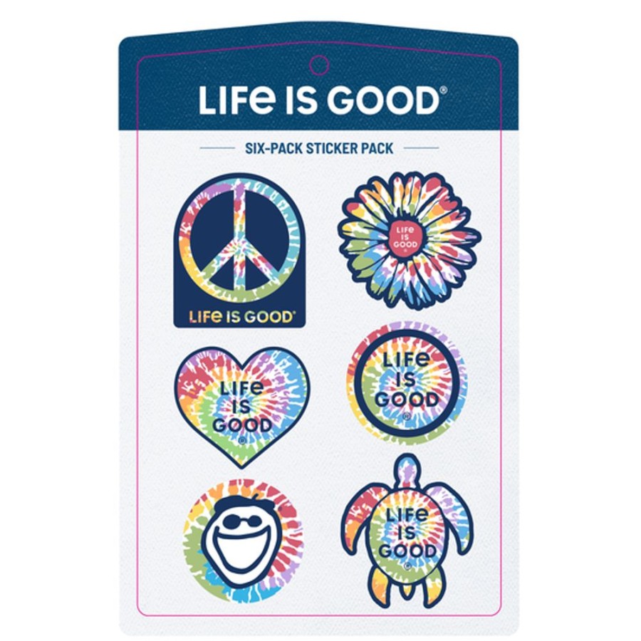 Home Life is Good Stickers & Magnets | Tie Dye Six-Pack Sticker Pack Multi-Color