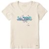 Women Life is Good Graphic Tees | Women'S Bunny Love Crusher Vee Putty White