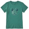 Women Life is Good Graphic Tees | Women'S Sparkle Steamboat Willie Crusher Tee Spruce Green