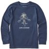 Kids Life is Good Graphic Tees | Kids Jake Mountain Bike Long Sleeve Crusher Tee Darkest Blue