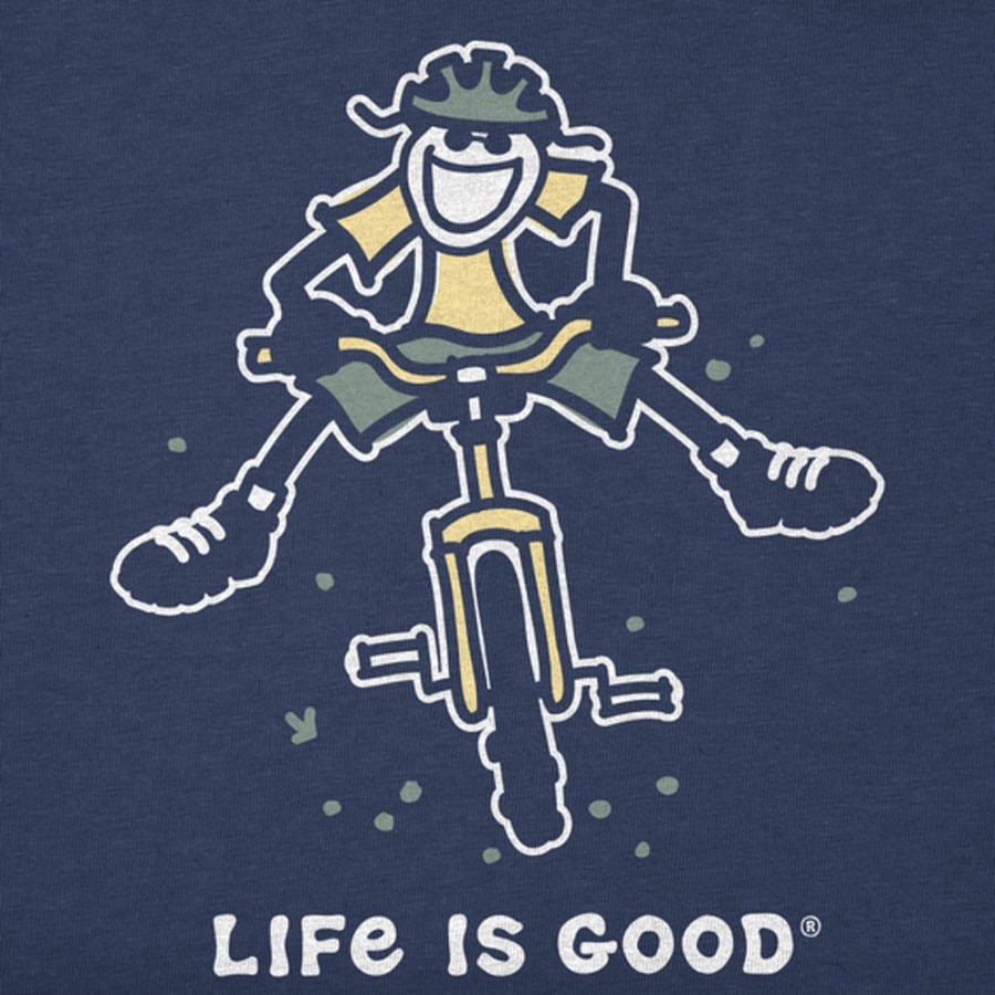 Kids Life is Good Graphic Tees | Kids Jake Mountain Bike Long Sleeve Crusher Tee Darkest Blue