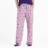 Women Life is Good Sleepwear | Women'S Hearts And Paws Pattern Snuggle Up Sleep Pant Violet Purple