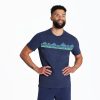 Men Life is Good Active & Slub Tops | Men'S Mountain Range Textured Slub Tee Darkest Blue