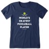 Home Life is Good Pickleball | Women'S World'S Okayest Pickleball Player Short Sleeve Tee Darkest Blue