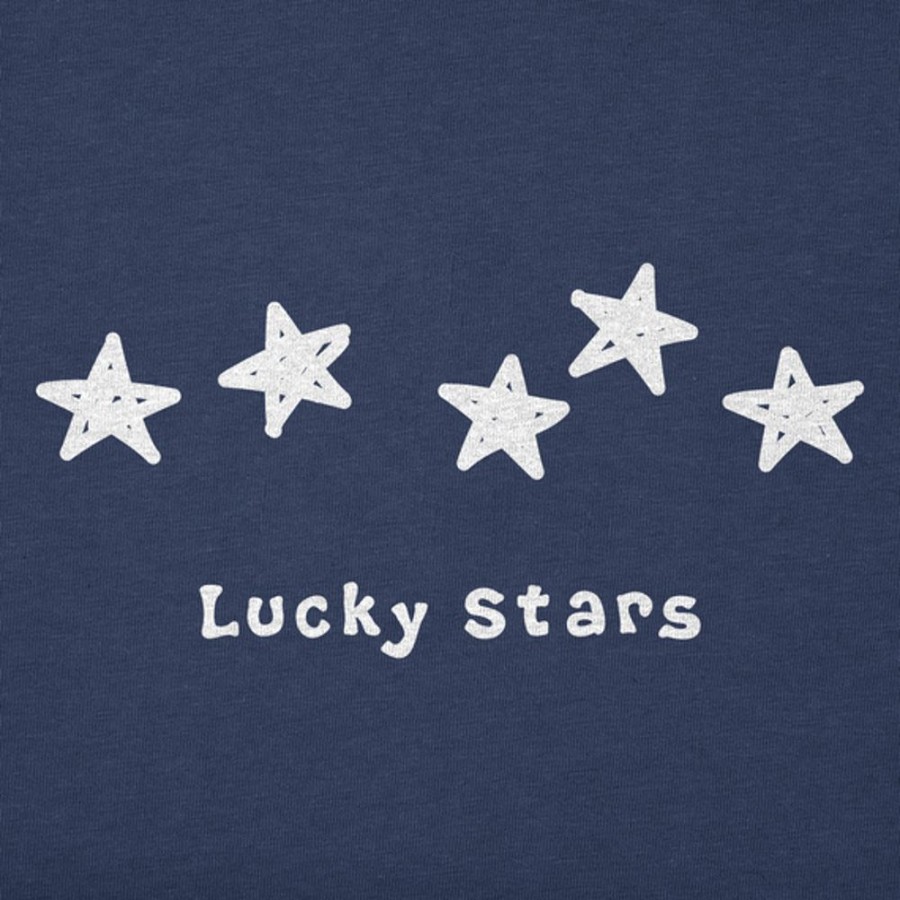 Kids Life is Good Graphic Tees | Kids Vintage Lucky Stars Crusher Tee Darkest Blue