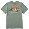 Men Life is Good Graphic Tees | Men'S Today Is A Good Day Mountain Hike Short Sleeve Tee Moss Green