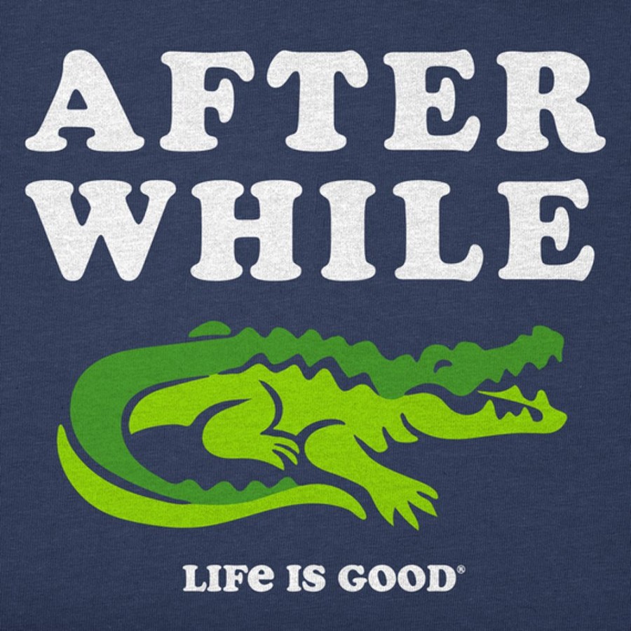 Kids Life is Good Graphic Tees | Kids Clean After While Crocodile Crusher Tee Darkest Blue